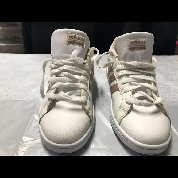 adidas Women's Sneakers in White and Pink - Picture 3 of 8